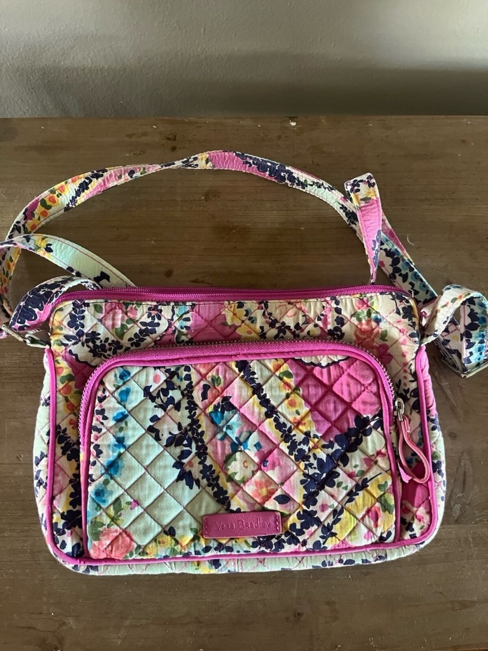 Vera Bradley quilted cotton crossbody purse in the colorful Wildflower Paisley